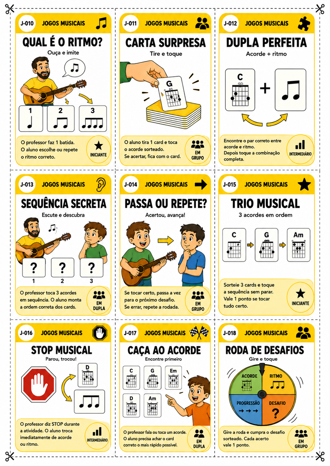 Cards de Troca de Acordes