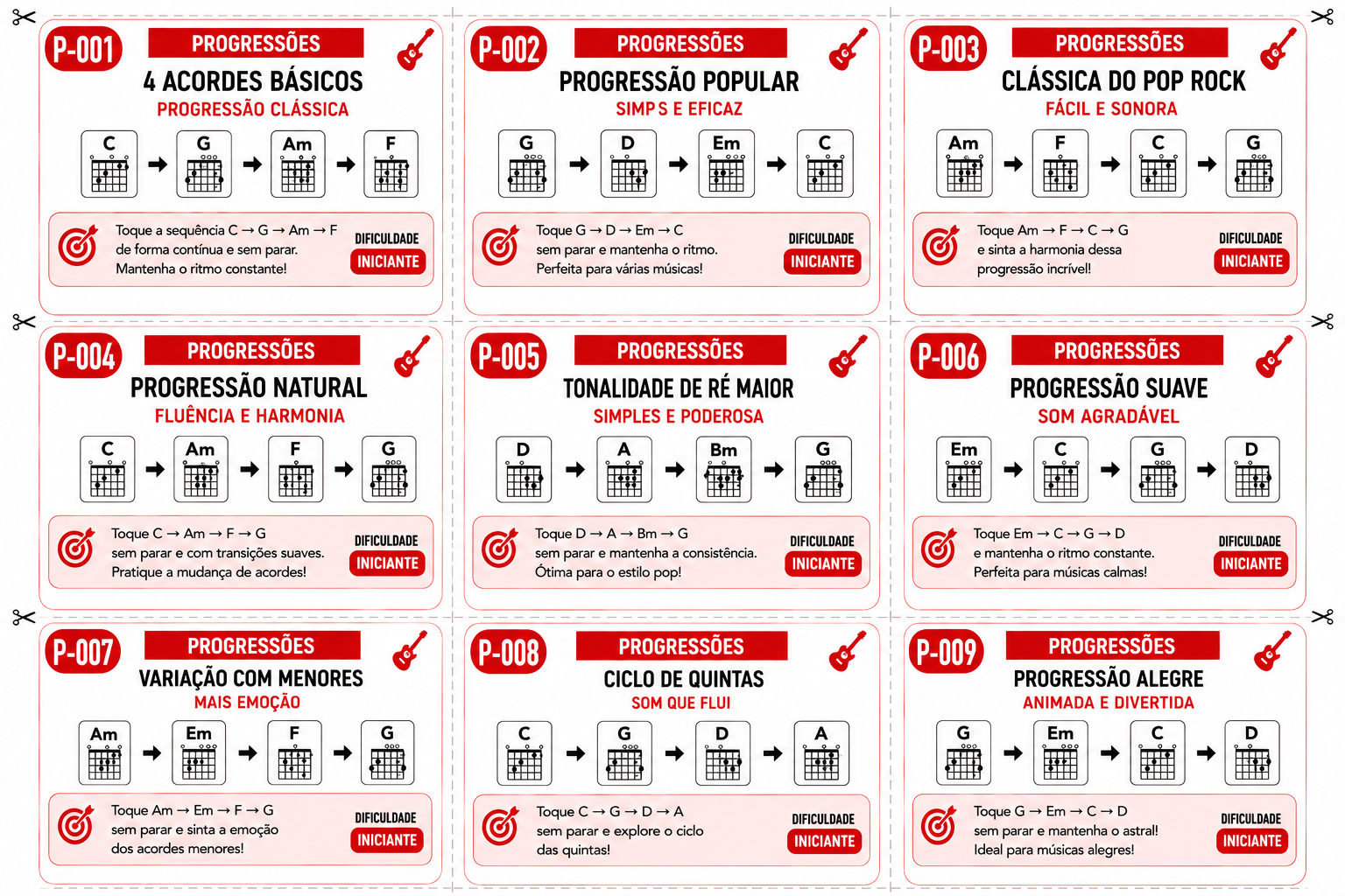Cards de Progressões