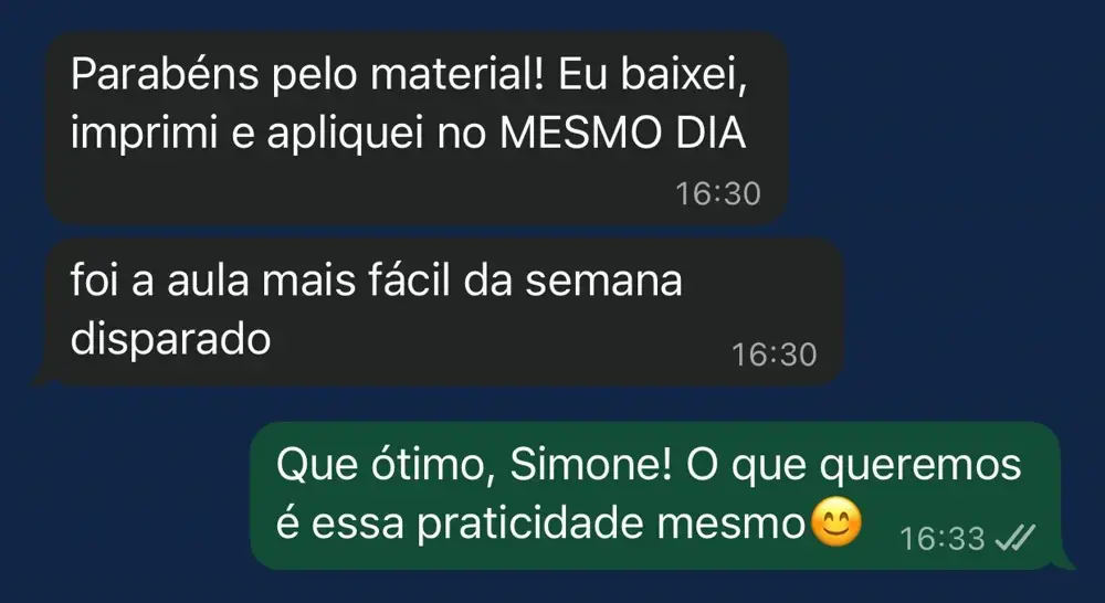 Depoimento de professor no WhatsApp