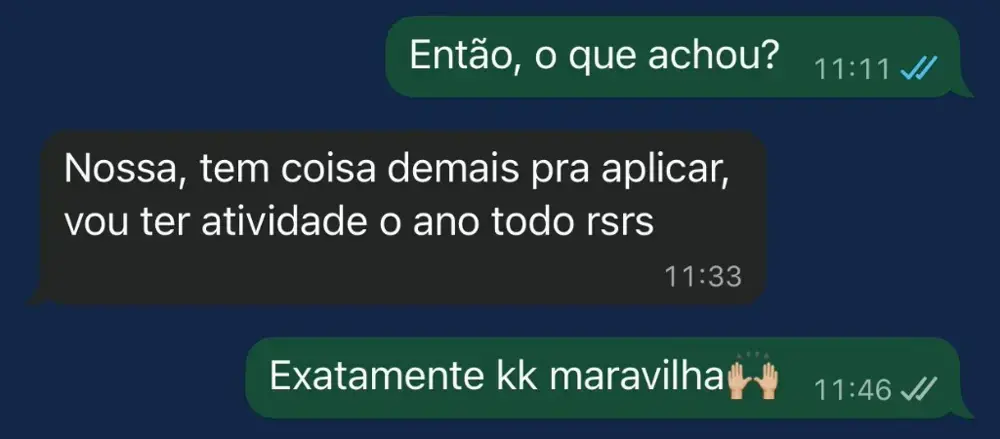 Depoimento de professor no WhatsApp